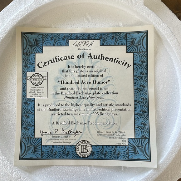 VINTAGE “Winnie the Pooh” Collector’s Plate - Picture 8 of 11